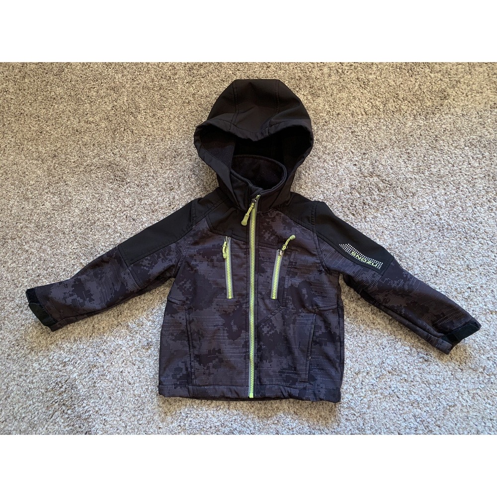 Snozu Jacket Boys Size 5/6 Black Full Zip Hood Winter Coat